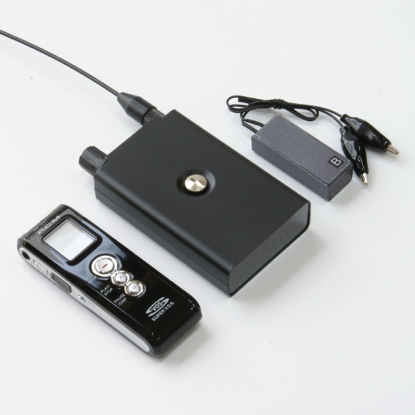 電源クリップ式盗聴器U-110CHIBI＋受信機UZ-10＋録音機【高音質受信録音セット】　SET-OC