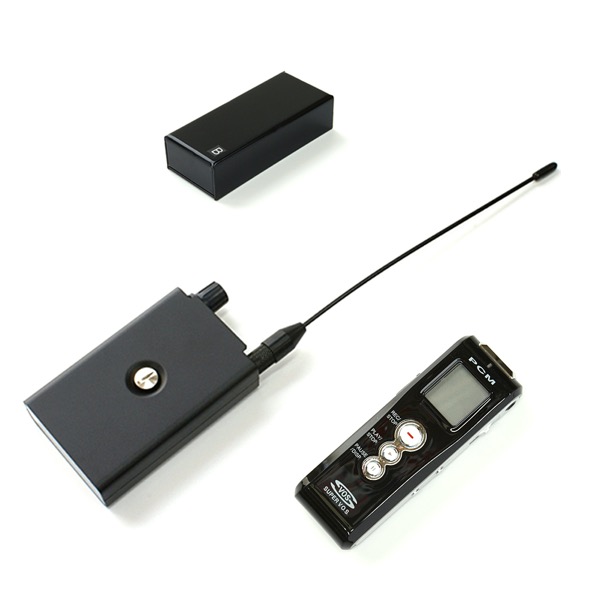 電池式小型盗聴器ULX-40＋受信機UZ-10＋録音機【高音質受信録音セット】　SET-QC