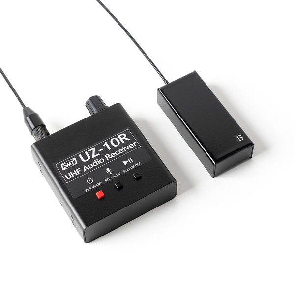 電池式小型盗聴器ULX-40＋録音機能付受信機UZ-10R【高音質受信録音セット】　SET-QR